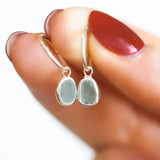 Light Blue Sea Glass Hoops