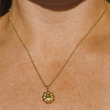 Sea Glass Sun Necklace - Gold Vermeil