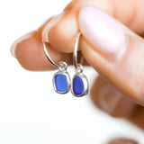 Blue Sea Glass Hoops