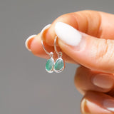 Green Sea Glass Hoops