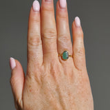Green Sea Glass, Gold Vermeil - Size N