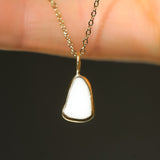 White Sea Glass Necklace - Gold Vermeil
