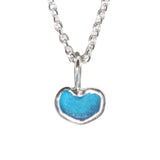 Blue Sea Glass Heart Necklace