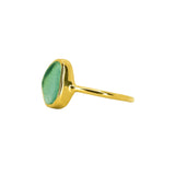 Green Sea Glass, Gold Vermeil - Size O