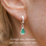 Green Sea Glass Hoops