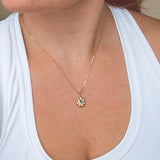Sea Glass Sun Necklace - Gold Vermeil