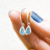 Blue Sea Glass Hoops