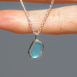 Blue Sea Glass Necklace