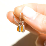 Orange/Yellow Sea Glass Hoops