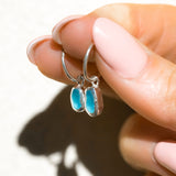 Blue Sea Glass Hoops