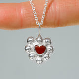 Red Sea Glass Heart Necklace