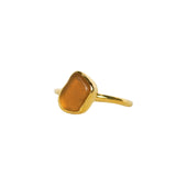 Amber Sea Glass, Gold Vermeil - Size I (i)