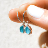 Blue Sea Glass Hoops