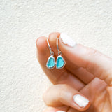 Blue Sea Glass Hoops