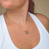 Light Blue Sea Glass Necklace - Gold Vermeil