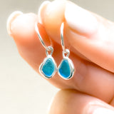 Blue Sea Glass Hoops
