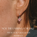 Pink Sea Glass Heart Hoops