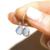 Purple/Blue Sea Glass Hoops