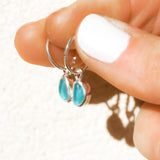 Blue Sea Glass Hoops