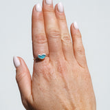 Blue Sea Glass Heart - Size P