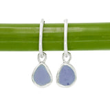 Purple Sea Glass Hoops