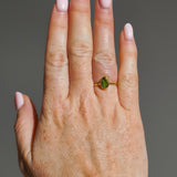 Green Sea Glass, Gold Vermeil - Size N