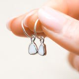White Sea Glass Hoops
