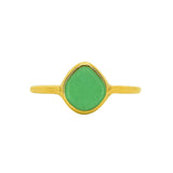 Green Sea Glass, Gold Vermeil - Size N