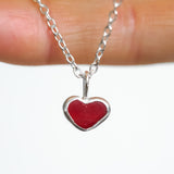 Red Sea Glass Heart Necklace