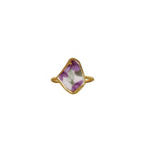 Purple Flower Ring, Gold Vermeil - Size L