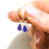 Blue Sea Glass Hoops