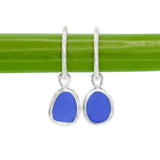 Blue Sea Glass Hoops