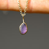 Purple Sea Glass Necklace - Gold Vermeil