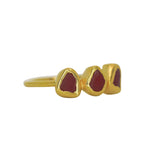 Red Sea Glass, Gold Vermeil - Size O