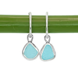 Blue Sea Glass Hoops