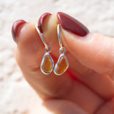 Orange/Yellow Sea Glass Hoops