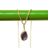 Purple Sea Glass Necklace - Gold Vermeil