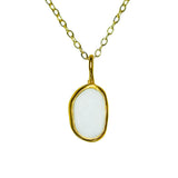 White Sea Glass Necklace - Gold Vermeil