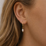 Classic Pearl Hoops - Gold Vermeil