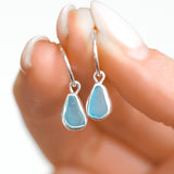 Blue Sea Glass Hoops