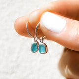 Blue Sea Glass Hoops