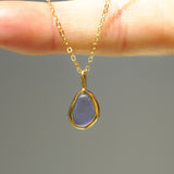 Lilac Sea Glass Necklace - Gold Vermeil