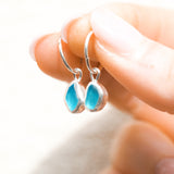 Blue Sea Glass Hoops