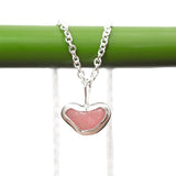 Pink Sea Glass Heart Necklace