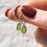 Green Sea Glass Hoops