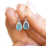 Blue Sea Glass Hoops