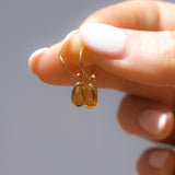 Orange/Yellow Sea Glass Hoops - Gold Vermeil