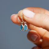 Blue Sea Glass Hoops