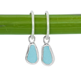 Blue Sea Glass Hoops