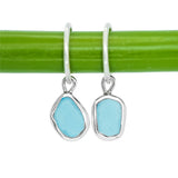 Blue Sea Glass Hoops